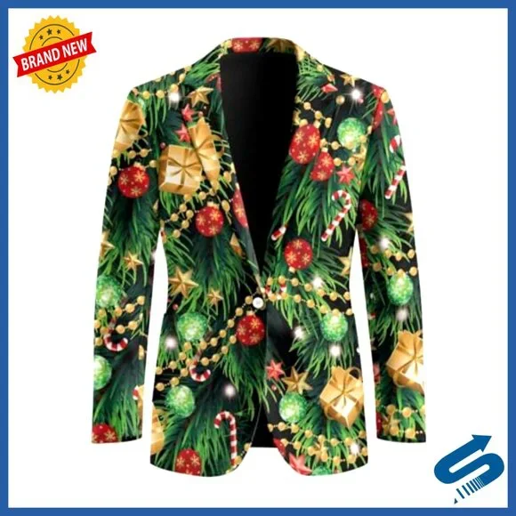 Men's Slim Fit Blazer Lightweight Polyester One Button Sport Coat